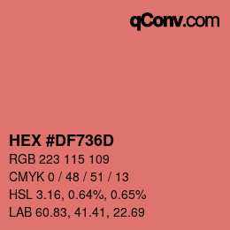 Color code: HEX #DF736D | qconv.com