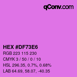 Color code: HEX #DF73E6 | qconv.com