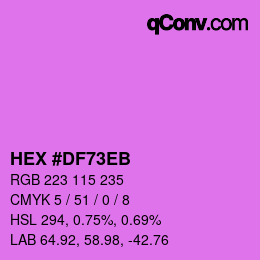 Color code: HEX #DF73EB | qconv.com