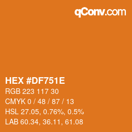 Color code: HEX #DF751E | qconv.com
