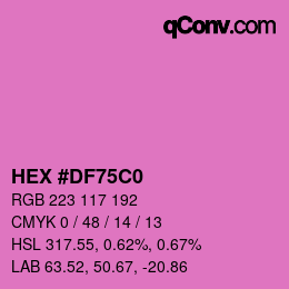 Color code: HEX #DF75C0 | qconv.com