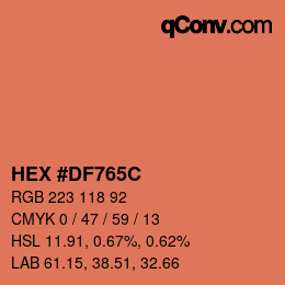 Farbcode: HEX #DF765C | qconv.com