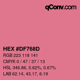 Color code: HEX #DF768D | qconv.com
