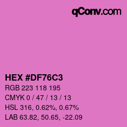 Color code: HEX #DF76C3 | qconv.com