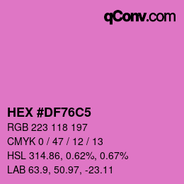 Color code: HEX #DF76C5 | qconv.com