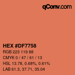 Color code: HEX #DF7758 | qconv.com