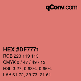 カラーコード: HEX #DF7771 | qconv.com
