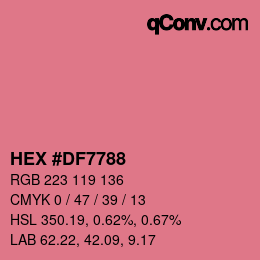 颜色代码: HEX #DF7788 | qconv.com