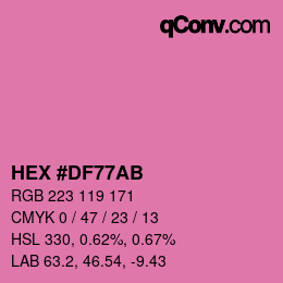 Color code: HEX #DF77AB | qconv.com