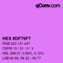 Color code: HEX #DF79F7 | qconv.com