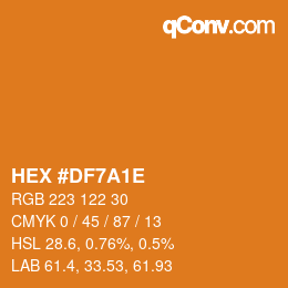 Color code: HEX #DF7A1E | qconv.com