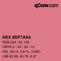 Color code: HEX #DF7A8A | qconv.com
