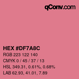 カラーコード: HEX #DF7A8C | qconv.com