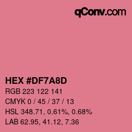 Color code: HEX #DF7A8D | qconv.com