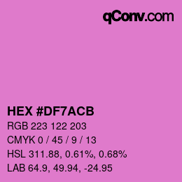 Color code: HEX #DF7ACB | qconv.com