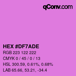 Color code: HEX #DF7ADE | qconv.com