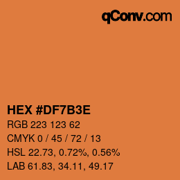 カラーコード: HEX #DF7B3E | qconv.com