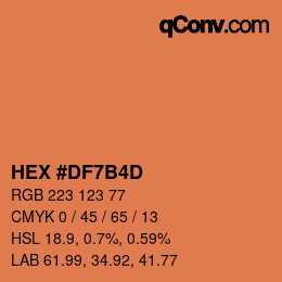 カラーコード: HEX #DF7B4D | qconv.com