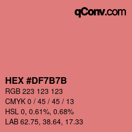 カラーコード: HEX #DF7B7B | qconv.com