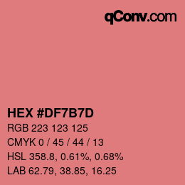 Color code: HEX #DF7B7D | qconv.com