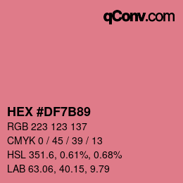 カラーコード: HEX #DF7B89 | qconv.com