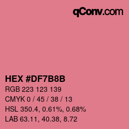 Color code: HEX #DF7B8B | qconv.com