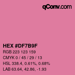 Color code: HEX #DF7B9F | qconv.com