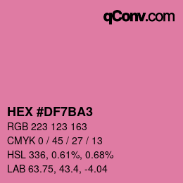 カラーコード: HEX #DF7BA3 | qconv.com