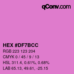 Color code: HEX #DF7BCC | qconv.com