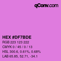 Farbcode: HEX #DF7BDE | qconv.com