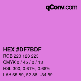 Color code: HEX #DF7BDF | qconv.com