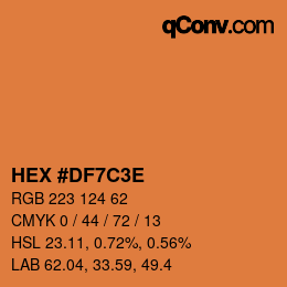 Color code: HEX #DF7C3E | qconv.com
