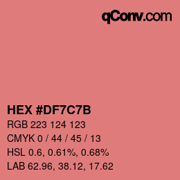 Color code: HEX #DF7C7B | qconv.com