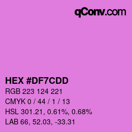 Color code: HEX #DF7CDD | qconv.com