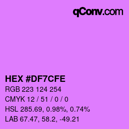 Código de color: HEX #DF7CFE | qconv.com