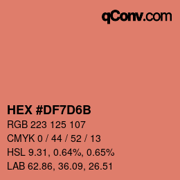 Color code: HEX #DF7D6B | qconv.com