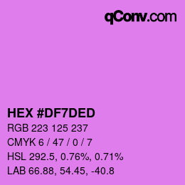 颜色代码: HEX #DF7DED | qconv.com