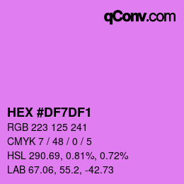 Color code: HEX #DF7DF1 | qconv.com