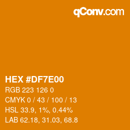 Color code: HEX #DF7E00 | qconv.com