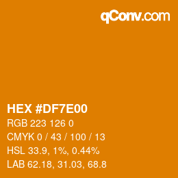 Color code: HEX #DF7E00 | qconv.com