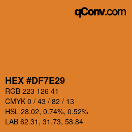 Color code: HEX #DF7E29 | qconv.com