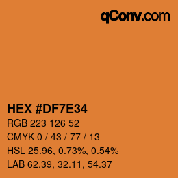 カラーコード: HEX #DF7E34 | qconv.com