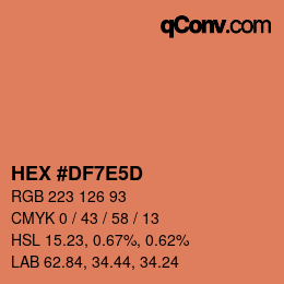 Color code: HEX #DF7E5D | qconv.com