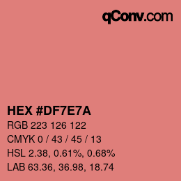 Color code: HEX #DF7E7A | qconv.com