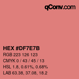 カラーコード: HEX #DF7E7B | qconv.com