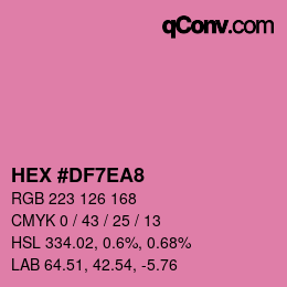 カラーコード: HEX #DF7EA8 | qconv.com
