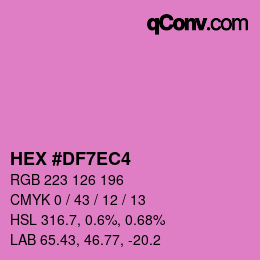 カラーコード: HEX #DF7EC4 | qconv.com