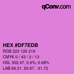 Color code: HEX #DF7EDB | qconv.com
