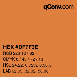 カラーコード: HEX #DF7F3E | qconv.com