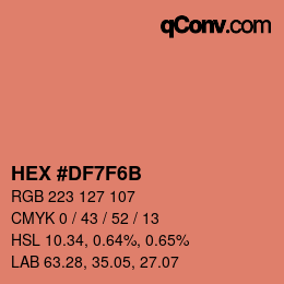 Color code: HEX #DF7F6B | qconv.com